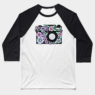 Floral Camera Baseball T-Shirt